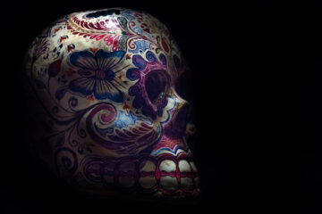 Dark tourism painted skull