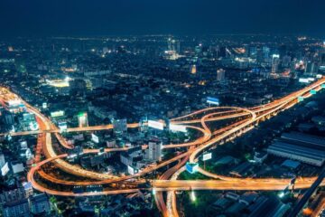 Bangkok traffic at night