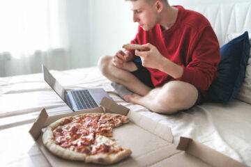 Room service pizza delivery