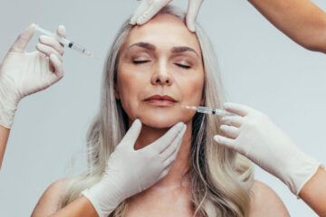 Anti wrinkle aesthetic treatment on face