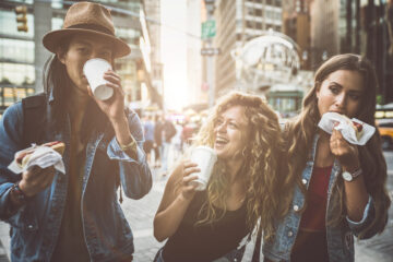 Group of Gen Z friends having fun in New York
