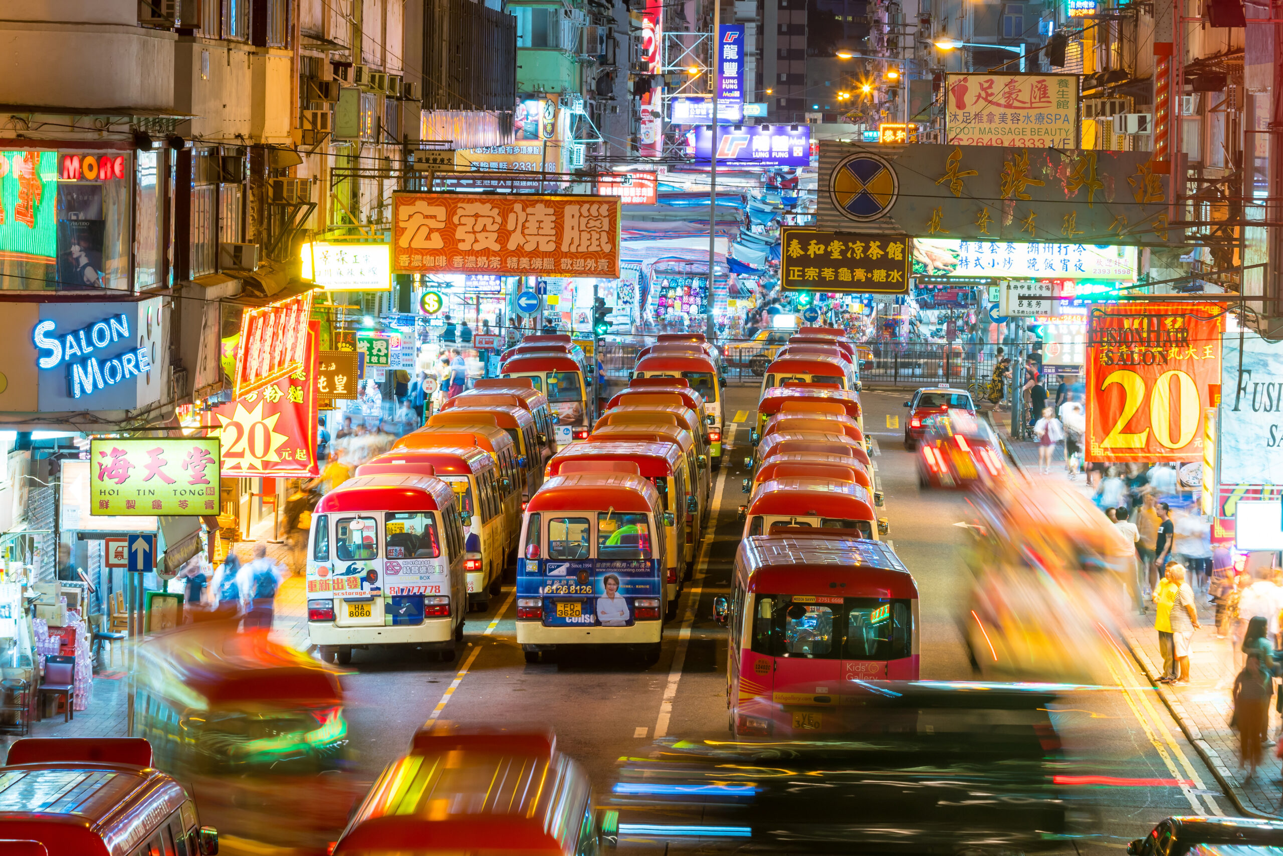 Neon lights in Mong Kok, Hong Kong