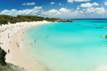 Pink beach in Bermuda islands