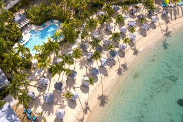 Aerial shot of Curtain Bluff, Antigua