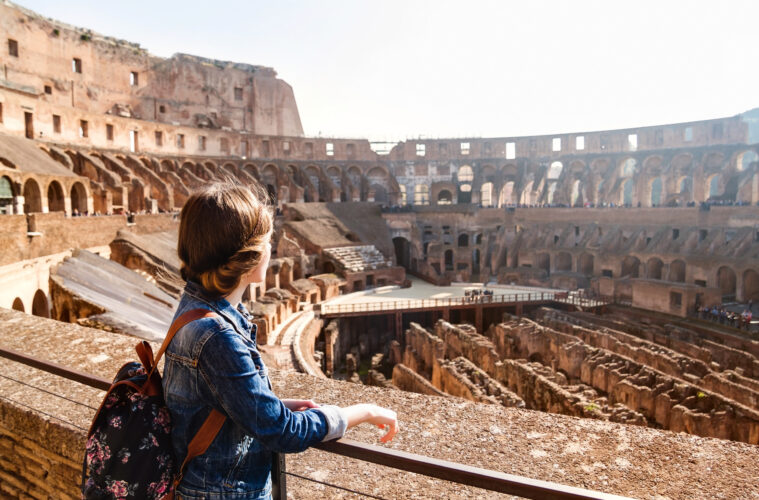 Woman at Colosseum