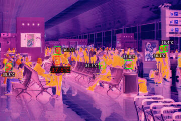 Thermal scanner checking temperature