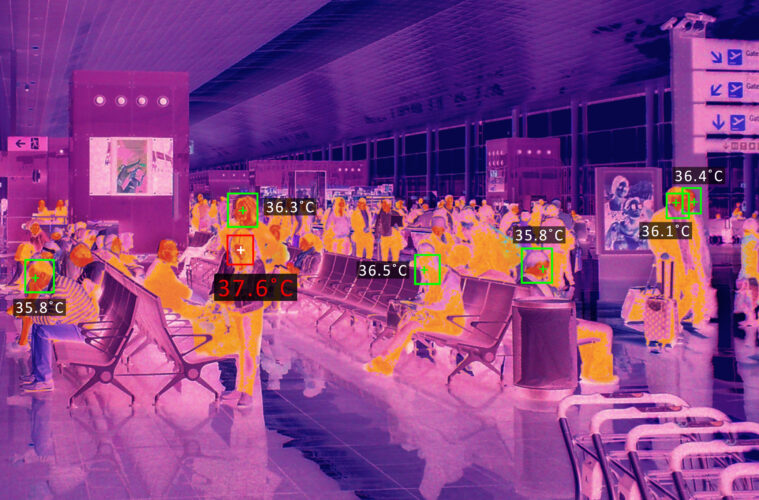 Thermal scanner checking temperature