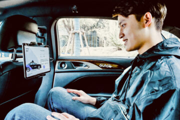 Inside an AutoX autonomous cab