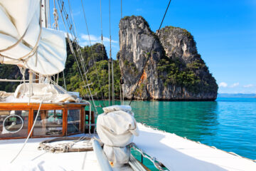 yacht in Phang Nga Bay, Phuket, Thailand