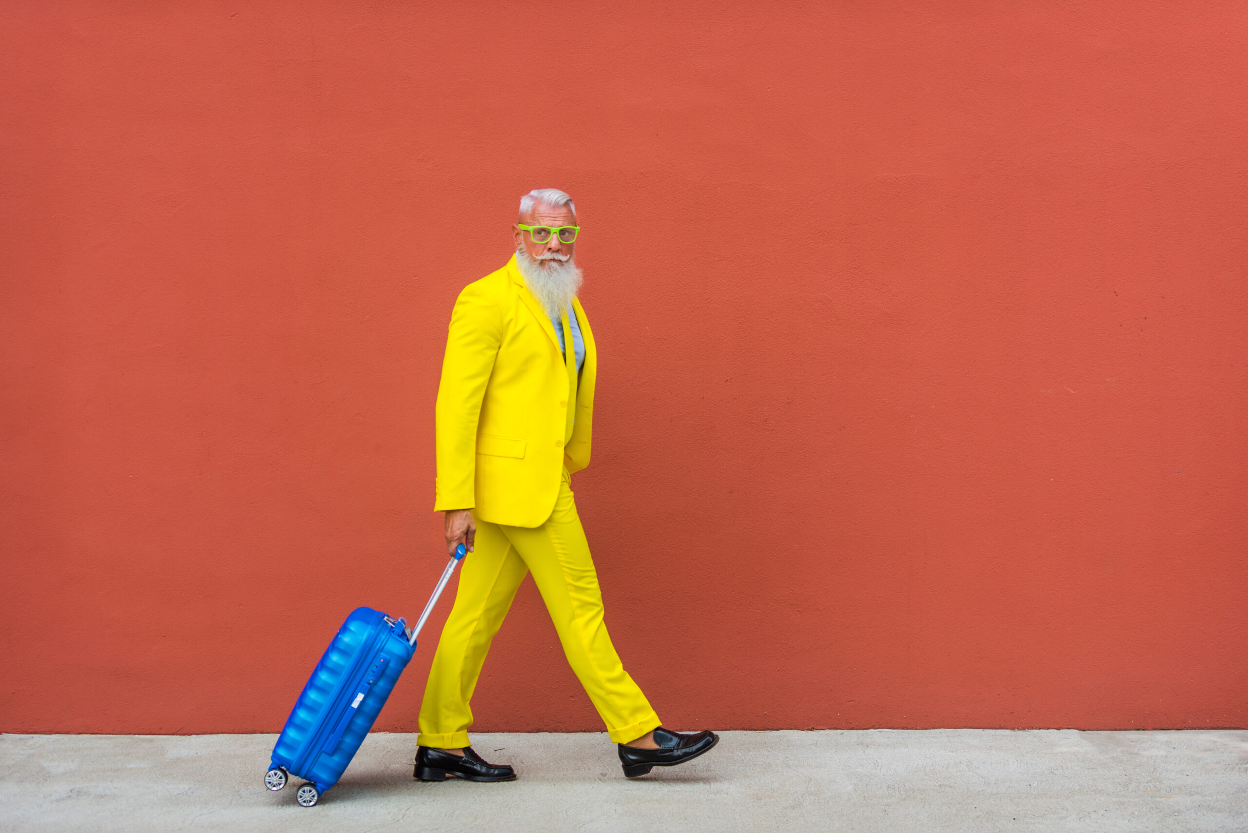 Stylish senior traveller