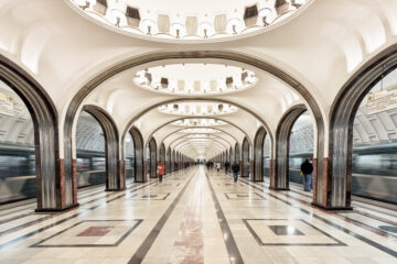 Mayakovskaya metro station in Moscow, Russia