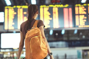 Airport departure board