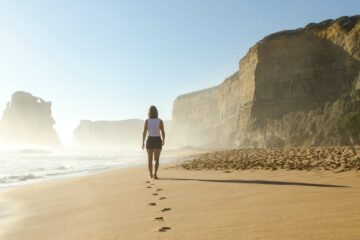 Person walking on beach