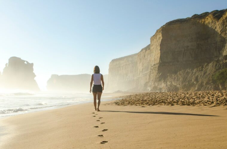 Person walking on beach