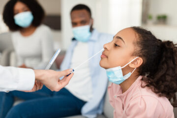 Child having PCR test