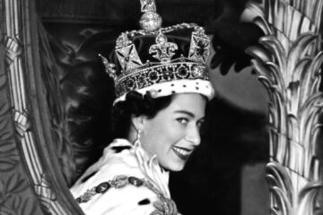 Queen Elizabeth II, who succeeded her father King George VI on February 6, 1952, after her coronation ceremony in Westminster Abbey, London