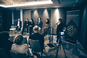 Jenny Southan hosting Globetrender 2023 Travel Trend Forecast launch event, Shangri-La the Shard, London